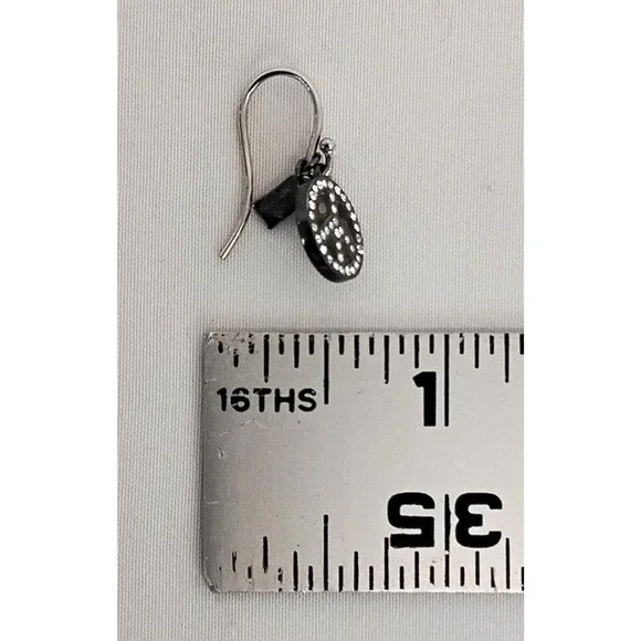 Coach Earrings Peace Sign .925 Sterling Silver Rhinestone #W4265 - Picture 9 of 10